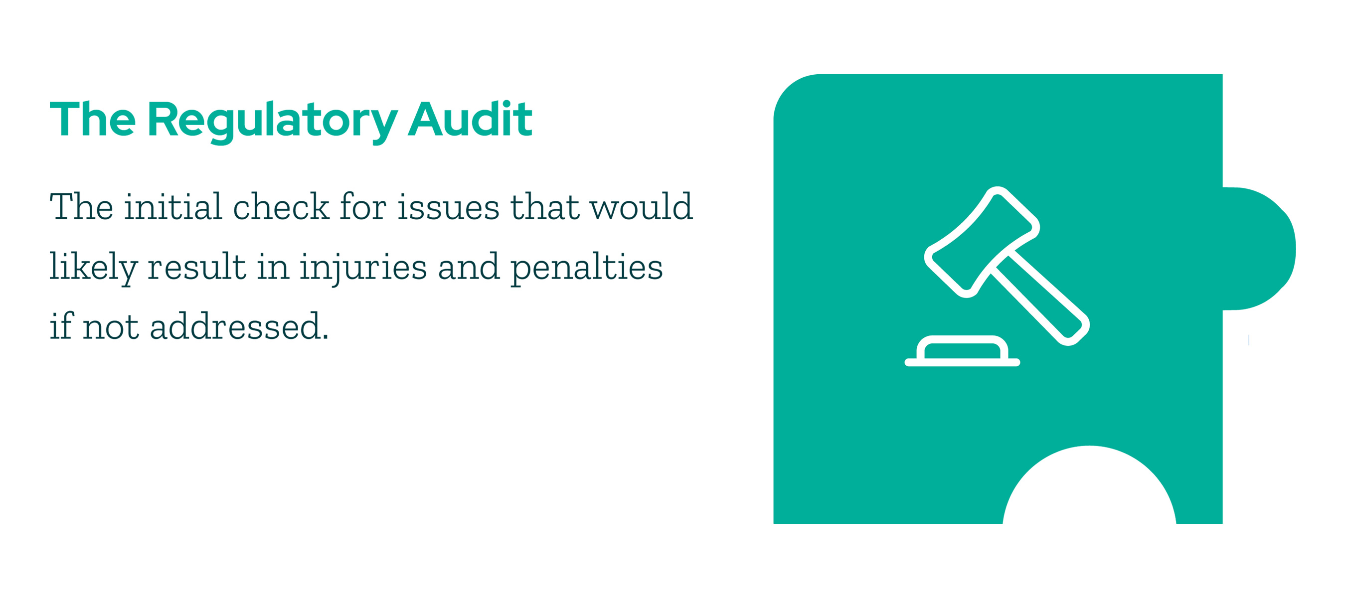 Regulatory Audit - The initial check for issues that would likely result in injuries and penalties if not addressed