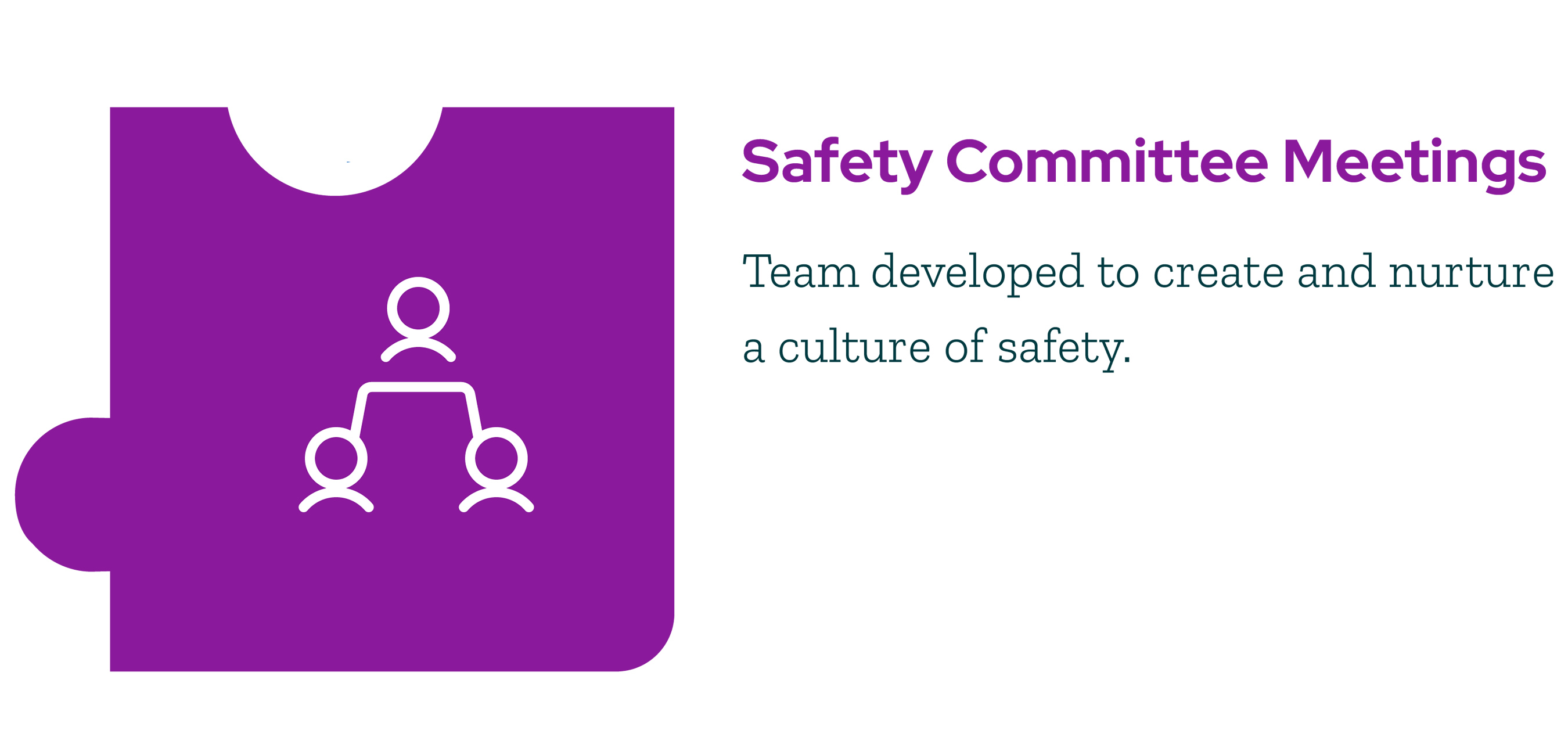 Safety Committee - Team developed to create and nurture a culture of safety