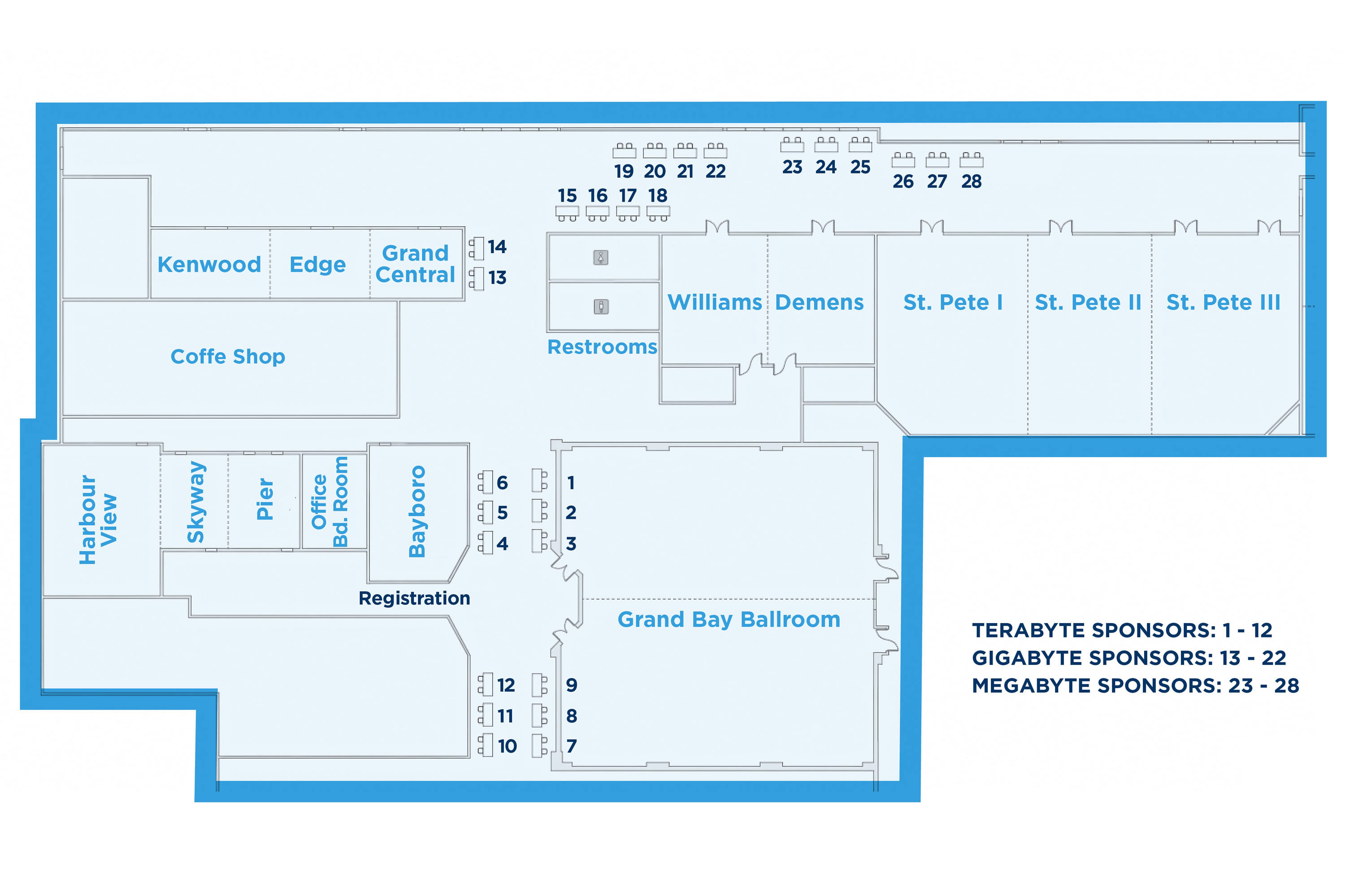 Exhibit hall space is assigned in a first-come, first-served order in the section of the hall you purchased. For example, the first Gigabyte partner to purchase their partnership will receive the most prominent spot in the Gigabyte section of the exhibit hall, the second Gigabyte partner to purchase their partnership the second most prominent spot, and so forth.